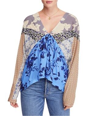Free People Womens Aloha State of Mind Pullover Blouse, Multicoloured small